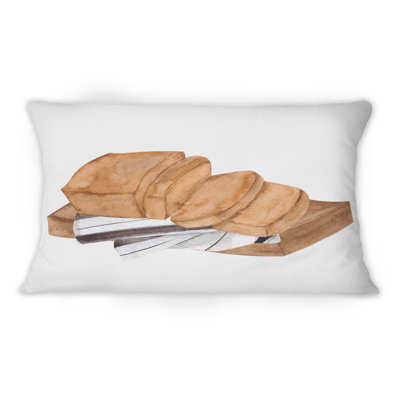 Design Art Kitchen Composition With Pumpkin Pie Hot Drinks -1 Casual Printed Throw Pillow