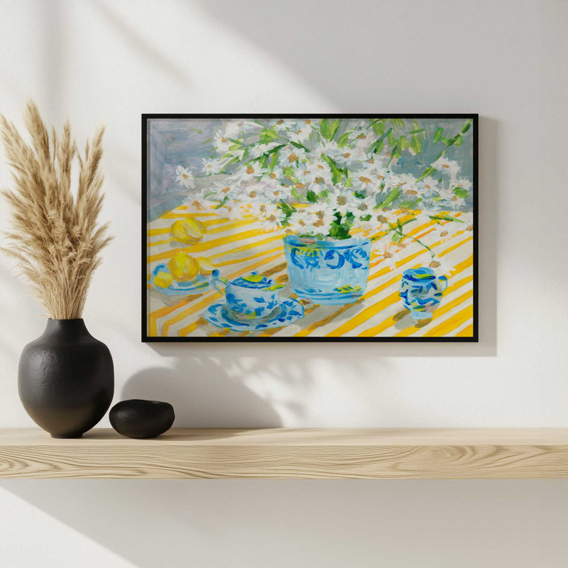 «Chrysanthemum Serenade II» par Melissa Wang, reproduction d'art, H 24 po x l 36 po, Doré