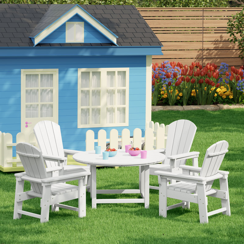Ensemble de salle à manger 5 pièces Laguna Kids Adirondack, Blanc