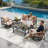 5 Piece Outdoor Conversation Set With Swivel Chair For 4 Person