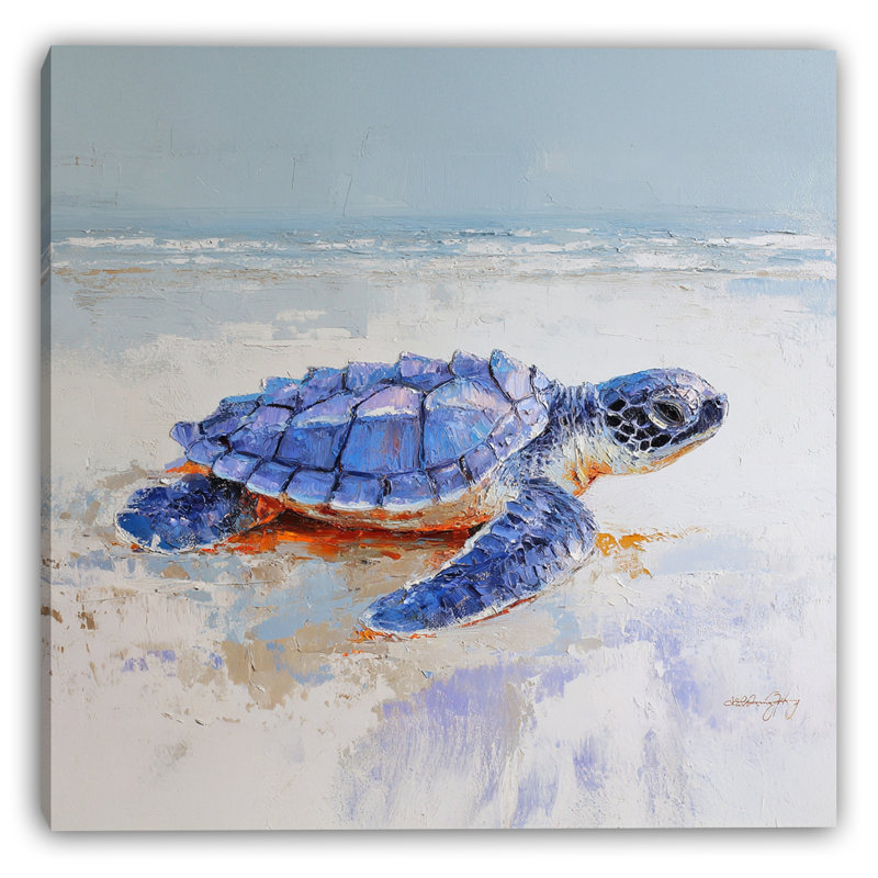 «Baby Sea Turtle», art mural sur toile tendue, H 40 po x l 40 po