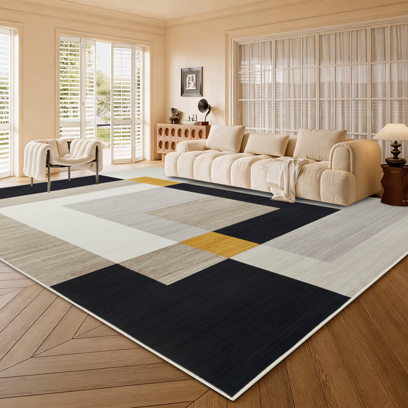 Abstract Machine Printed Shag Area Rug, Rectangle 60 x 110 cm