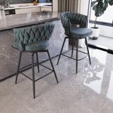 Selwyn Swivel Bar Stools with Back Footrest