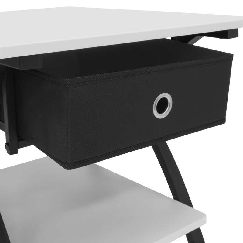 Comet Plus Adjustable Black and White Hobby Desk with Storage