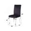 Ensemble de 2 chaises d'appoint en tissu noir et acier inoxydable Fabiola