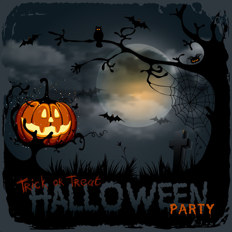 Halloween Night Background by Pazhyna - Wrapped Canvas Print, 91cm H x 91cm W