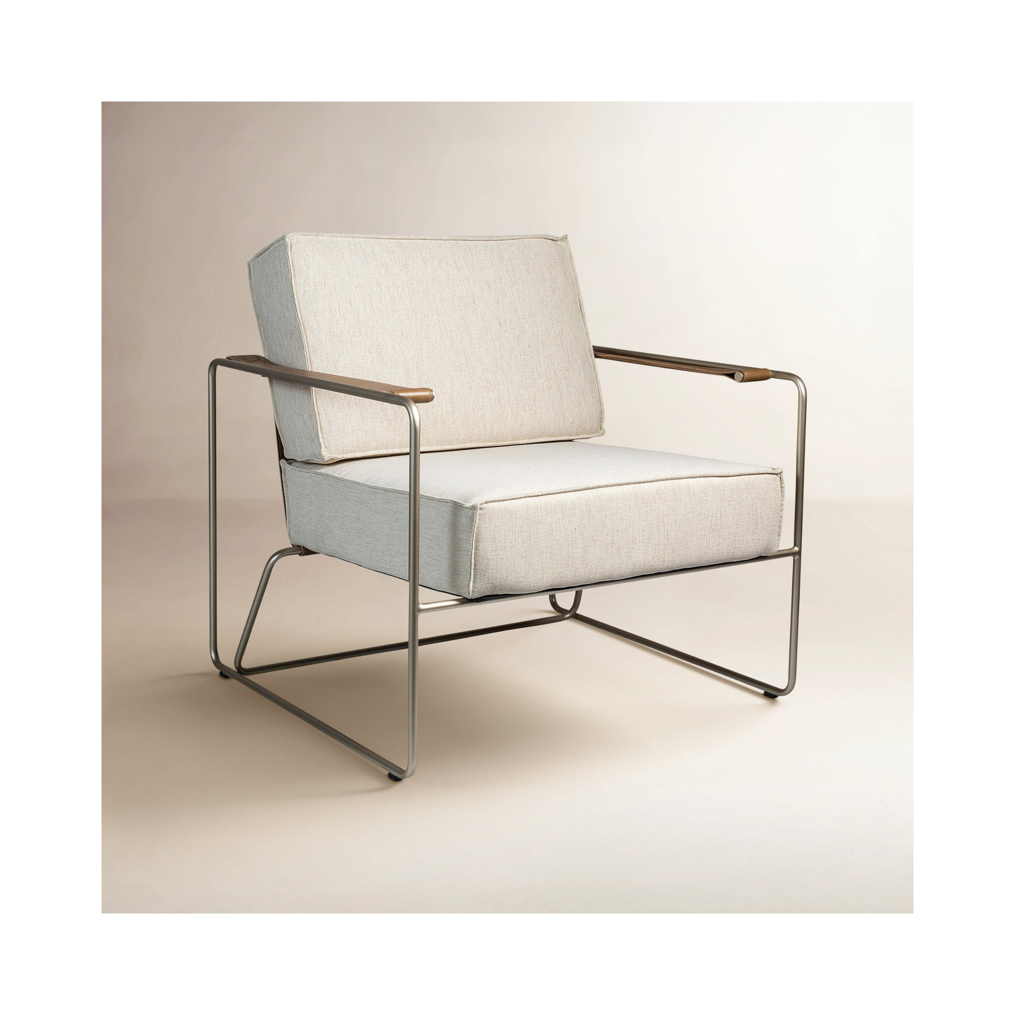 Gata Upholstered Armchair, Medley Ivory Performance Basketweave