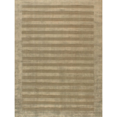 Wide Stripe Striped Area Rug in Gold