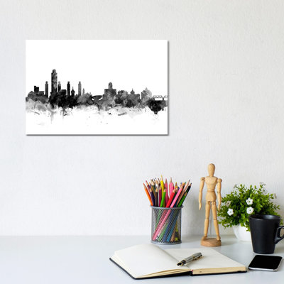 Albany, New York In Black & White by Michael Tompsett - 1 Piece Wrapped Canvas Wall Art