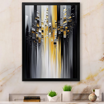 Abstract Geometric Black And Yellow I - Abstract Geometric Canvas Art