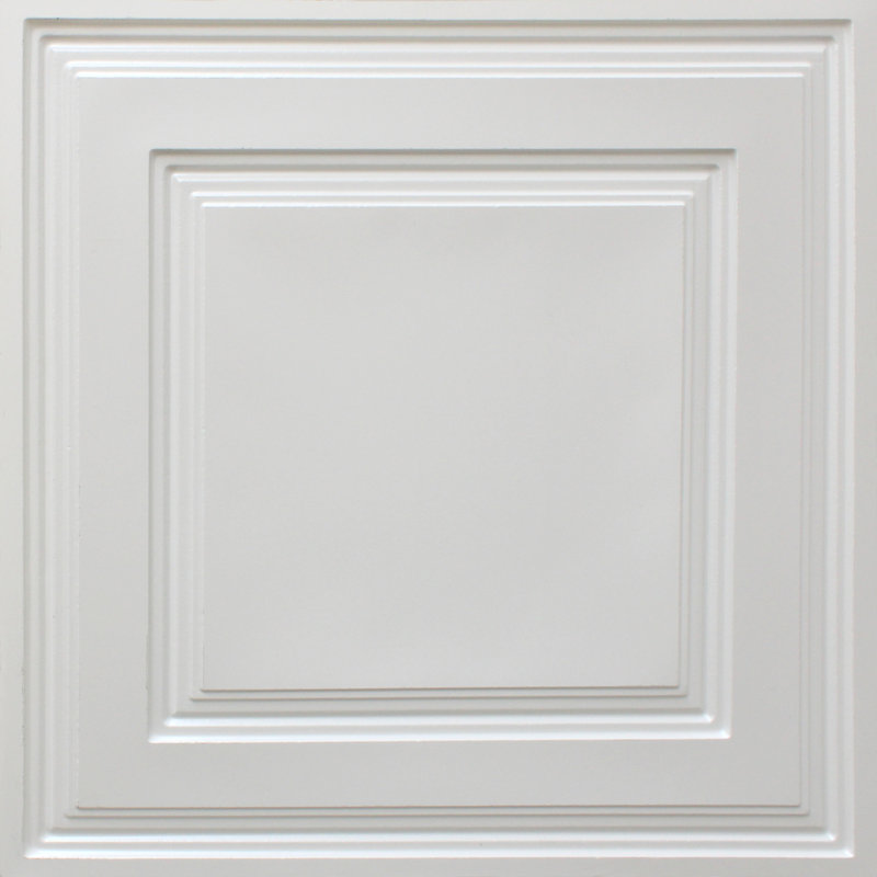 Carreau de plafond en PVC blanc perle 2 pi x 2 pi Falkirk Perth