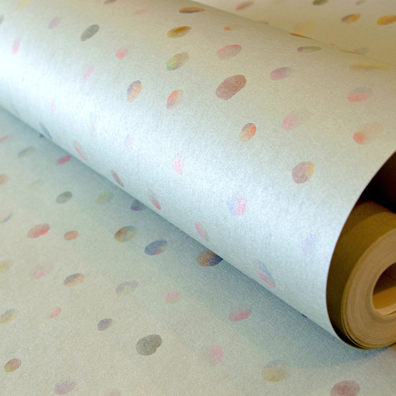 Alaira Smooth Glitter Watercolor Dots 10.05m x 53cm Wallpaper Roll, Sage