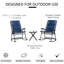 Mobilier de patio extérieur bleu marine avec 2 chaises berçantes et une table, pour le porche, le camping et le balcon
