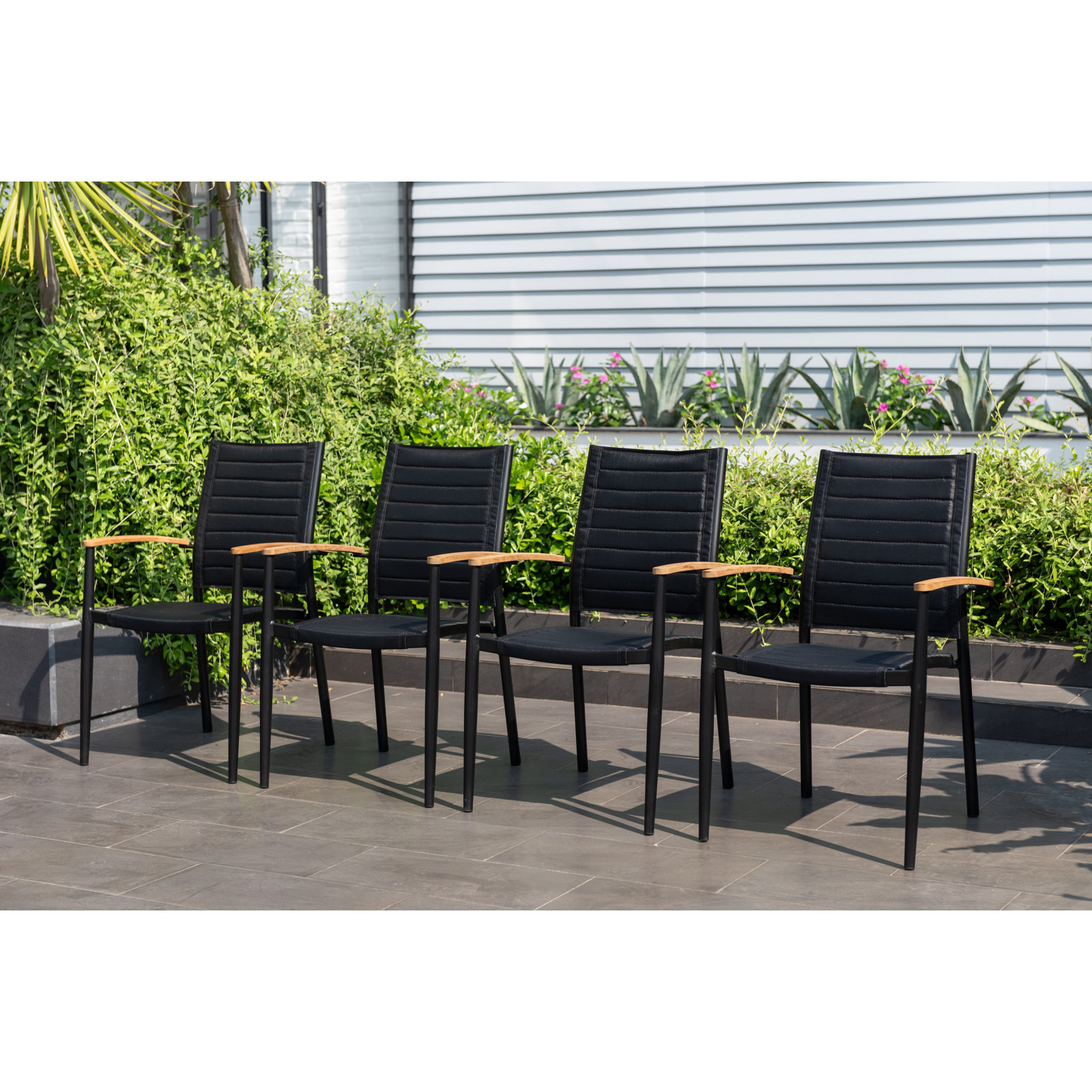 Malacia Stackable Teak Patio Armchair