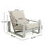 Chaise longue d'extérieur et d'intérieur en aluminium avec coussin, ensemble de 1