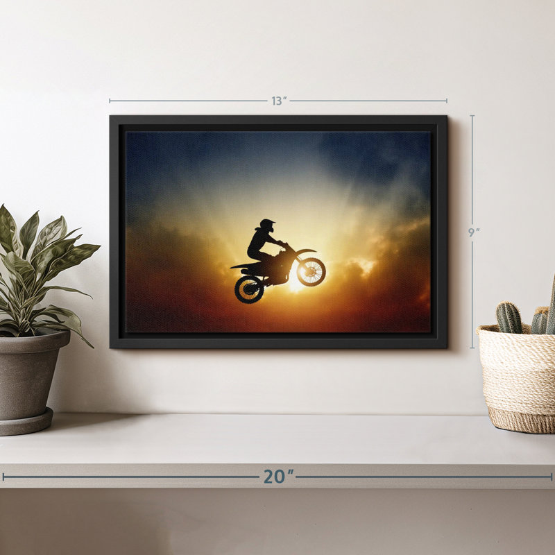Impression sur toile «Dirt Bike Sunburst», H 9 po x l 13 po
