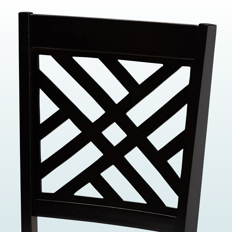 Ensemble de salle à manger en bois d'hévéa Fraserburgh, 5 pièces: table, 4 chaises, Brun espresso / gris