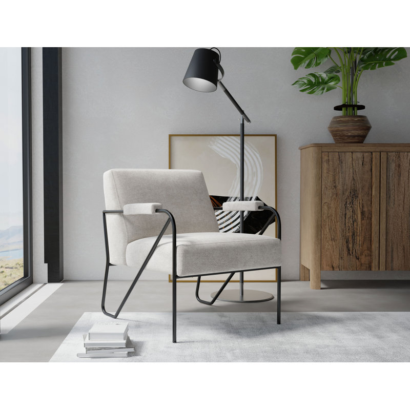 Fauteuil de 29 po de large Amiyha Tamalpais, Similicuir gris