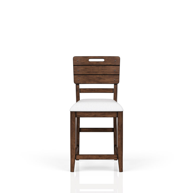 Tabouret de comptoir brun (2), assise et dossier tapissier hypnotisant décontracté, 2 pièces, finition confortable