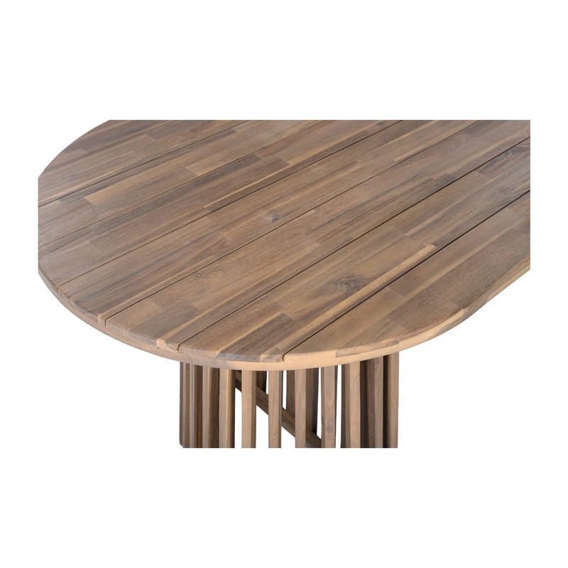 Ensemble repas d'extérieur en bois d'acacia pour 6 personnes avec corde et coussins Emeli, 6