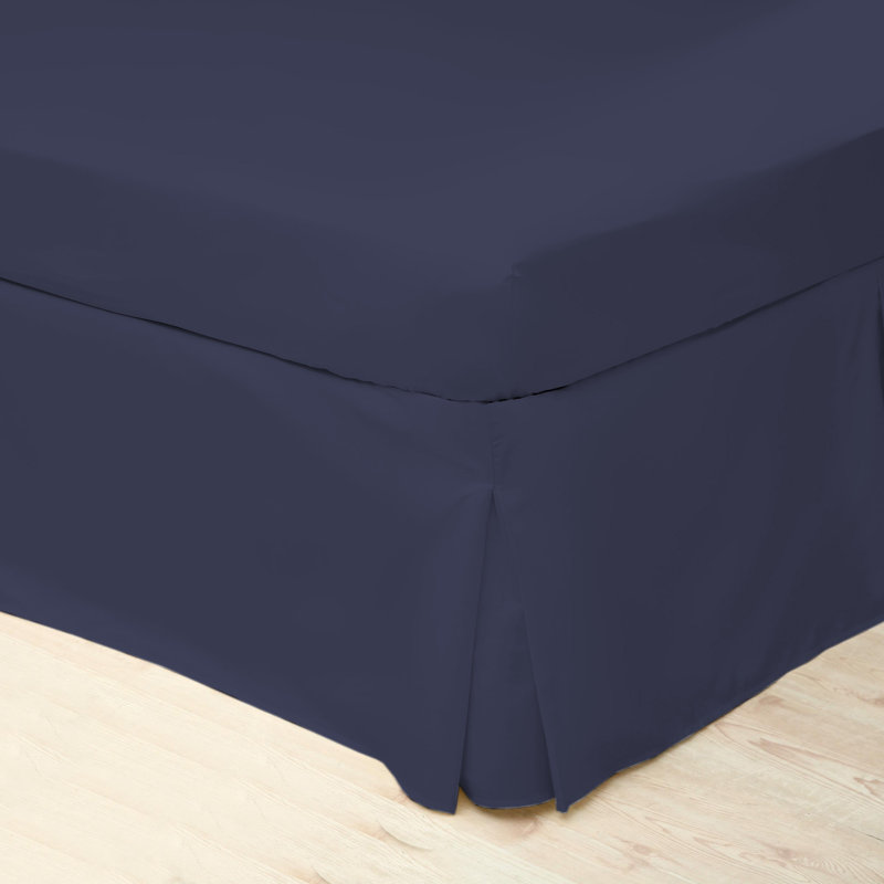 200 TC 50/50 Percale Polycotton Percale Fitted Sheet, Single (3'), Navy