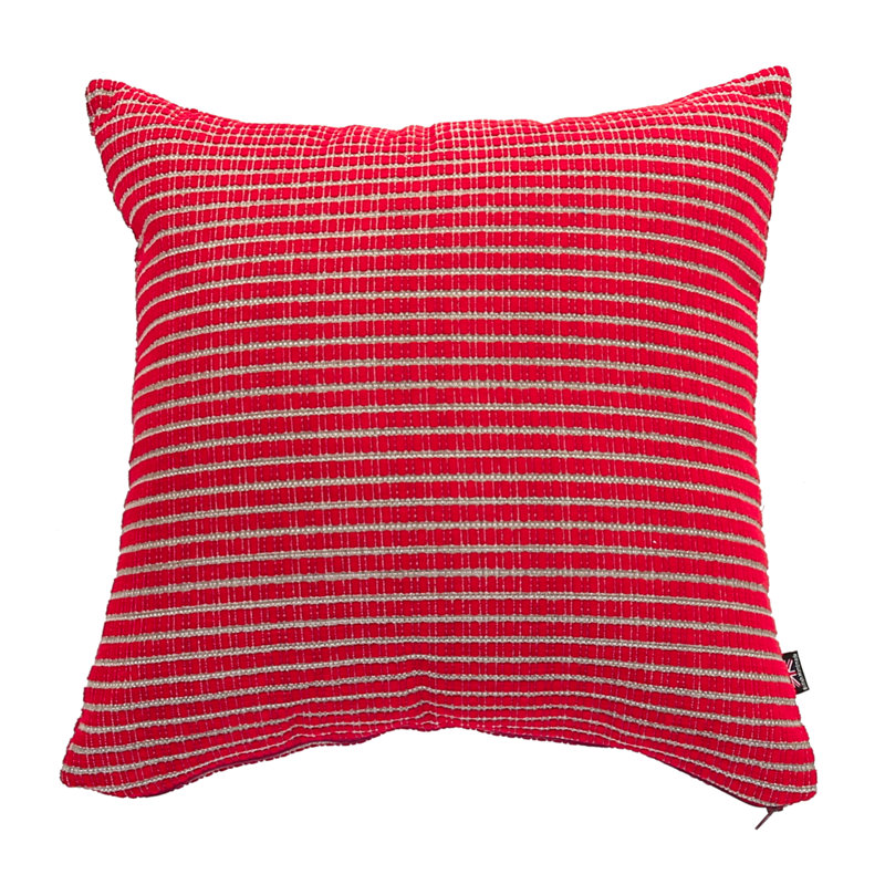 Alpine Striped Square Cushion, Small, Red