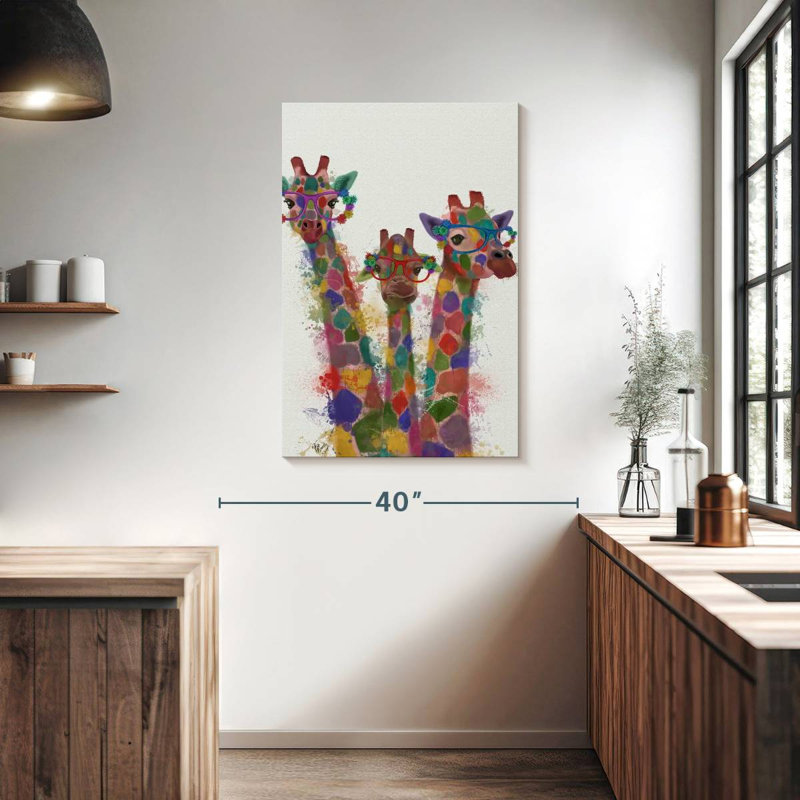 Trio de girafes Brampt Rainbow Splash, H 39 po x l 26 po