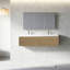 Meuble-lavabo mural double 60 po en chêne naturel avec plateau en résine blanc brillant 60 po-133937782