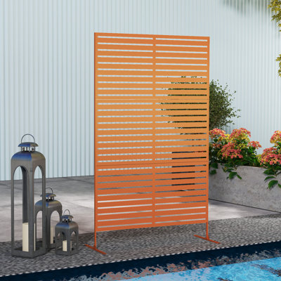 Paravent métallique décoratif pour patio, idéal pour dissimuler les poubelles, panneau de clôture extérieure, 198 cm (H) x 122 cm (L)
