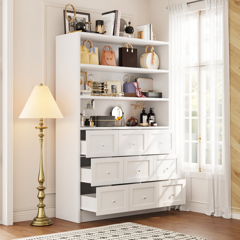 9-Drawer 3-Shelf Wardrobe With Elegent Design