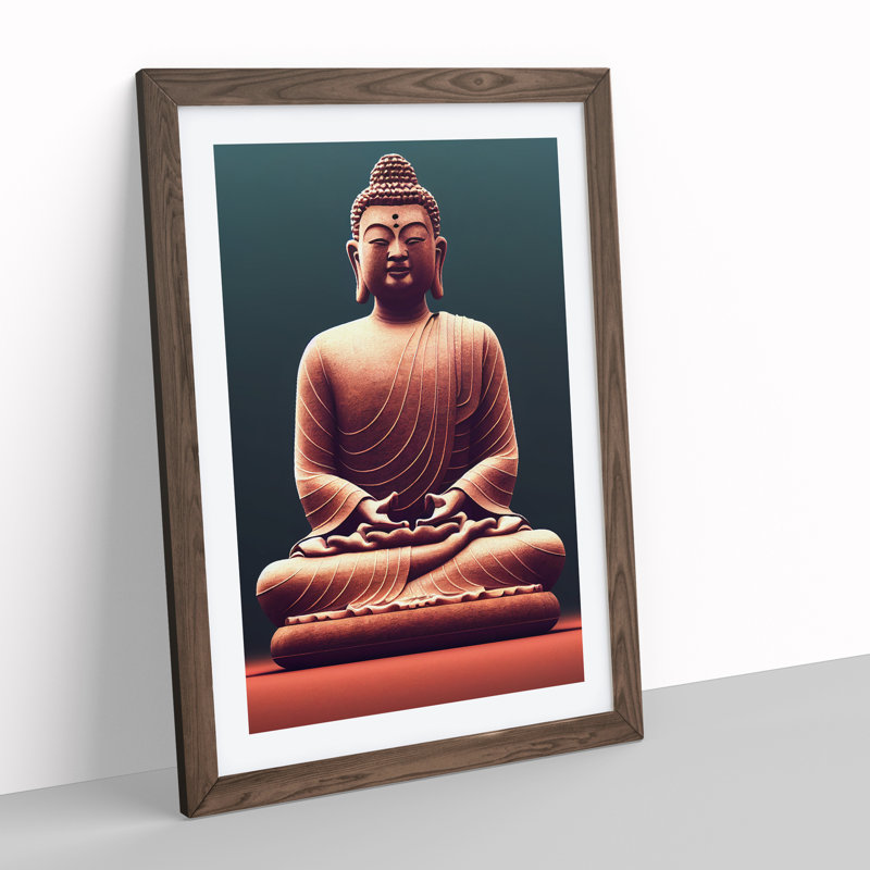 Dream of Buddha - Framed Print, 64cm H x 46cm W x 2cm D, Brown Framed