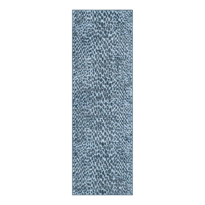 Tapis bleu marine à motif animalier Langley Street®, Tapis de couloir 2 pi x 6 pi 1 po