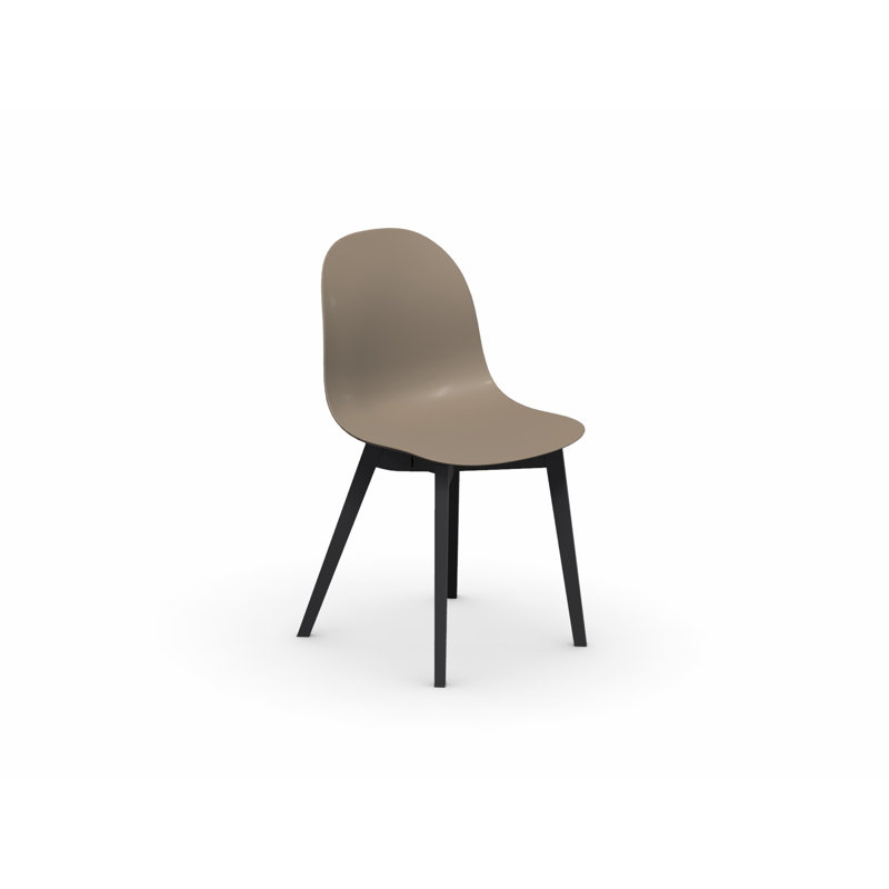 Academy Side Chair with Wooden Frame, Matte Optic White, Graphite