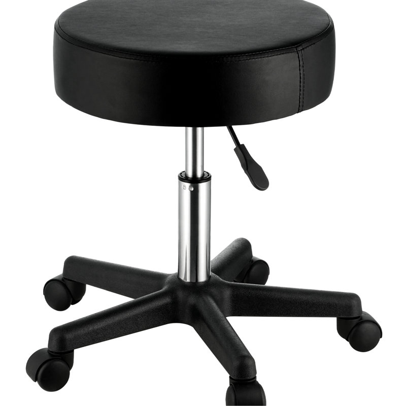 Tabourets roulants avec roulettes Fauteuil pivotant à hauteur réglable avec poids de 400 lb pour massage de bureau à domicile 15,7 po.