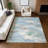 Machine Washable Indoor/Outdoor London ACN2258 Swirls Rug-1856319808