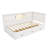 L-Shaped Bed Frame With Drawer And And Bookcase,Corner Bed Wooden Captain Bed With Led Downlight And USB Port-732193115