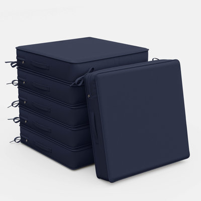 5" Thick Outdoor Chair Seat Cushions, High-Resilience Foam Dinging Chair Cushions, Water-Resistant Outdoor Replacement Cushions with Handle and Non-Slip Bottom
