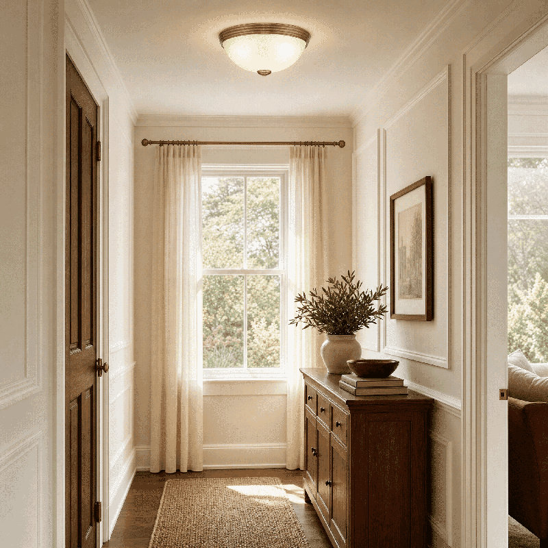 Breanna 2-Light Flush Mount in Warm Brass, 4.5" H x 11" W x 11" D, Warm Brass