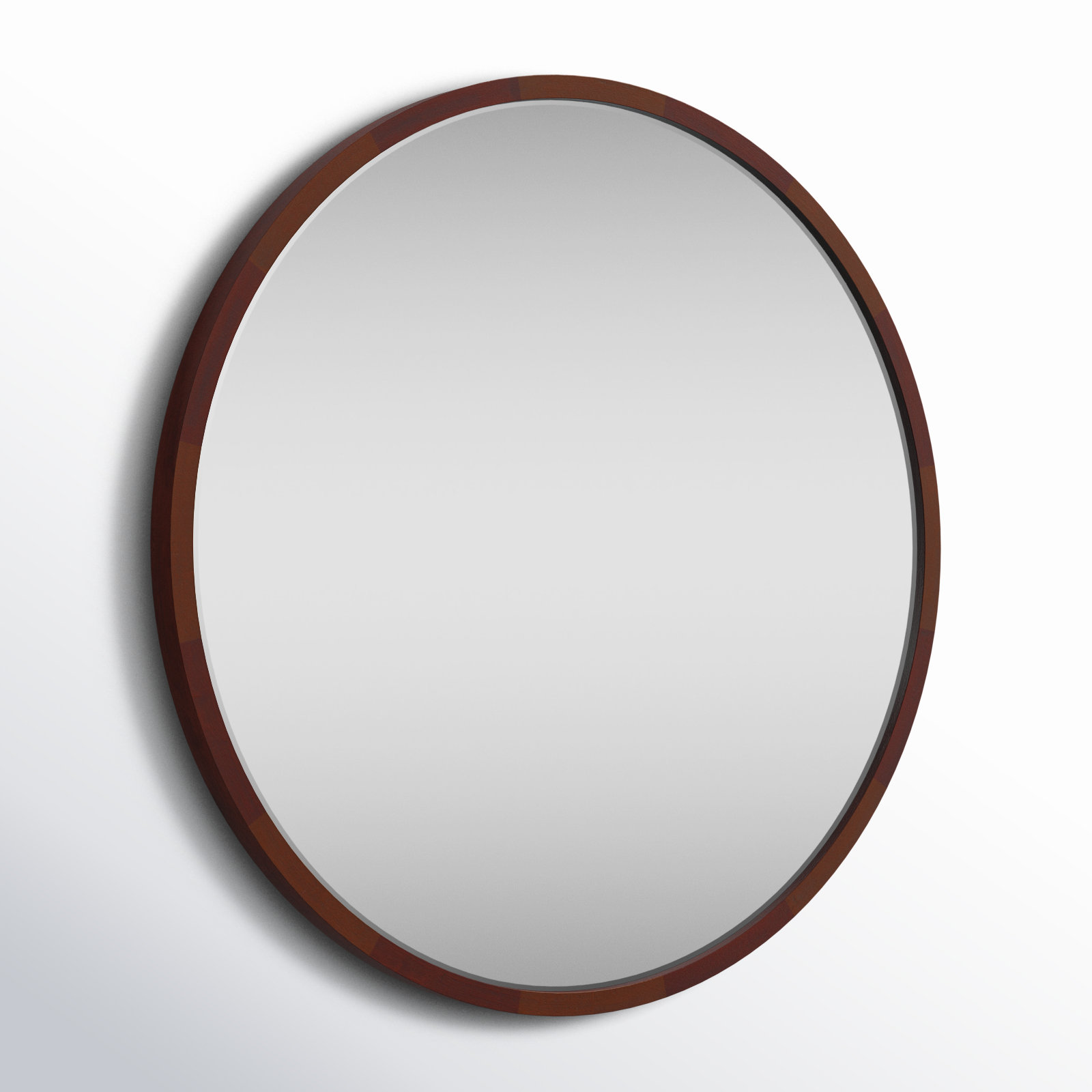Glover Solid Wood Mirror, 30" x 30", Walnut Brown