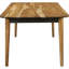Bois massif, table de salle à manger de style Mid-Century, pieds fuselés, motif de tablier noir et blanc, tablier géométrique distinctif de cuisine, pieds minces