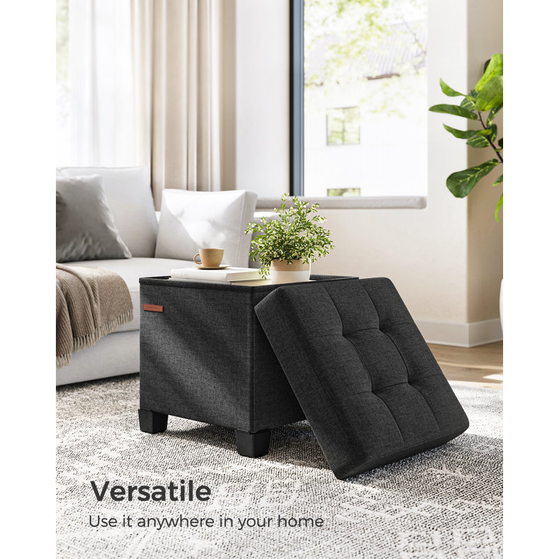 38cm Wide Square Solid Colour Cube Ottoman with Storage