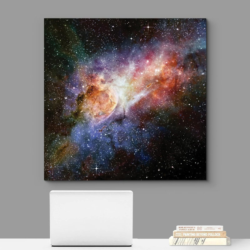 Étoiles à travers la galaxie avec nuage cosmique, astronomie, ciel sur toile
