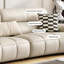 Canapé modulaire en cuir crème blanc cassé-1406694424