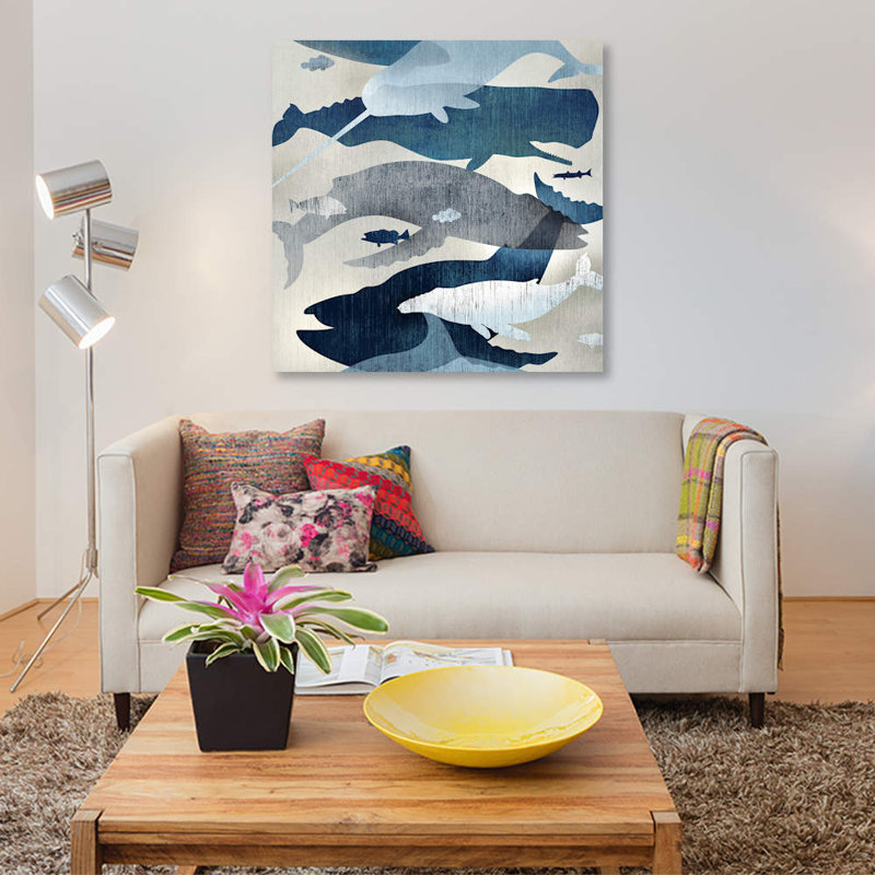 « baleines watch i », impression sur toile, H 26 po x l 26 po x P 1,5 po