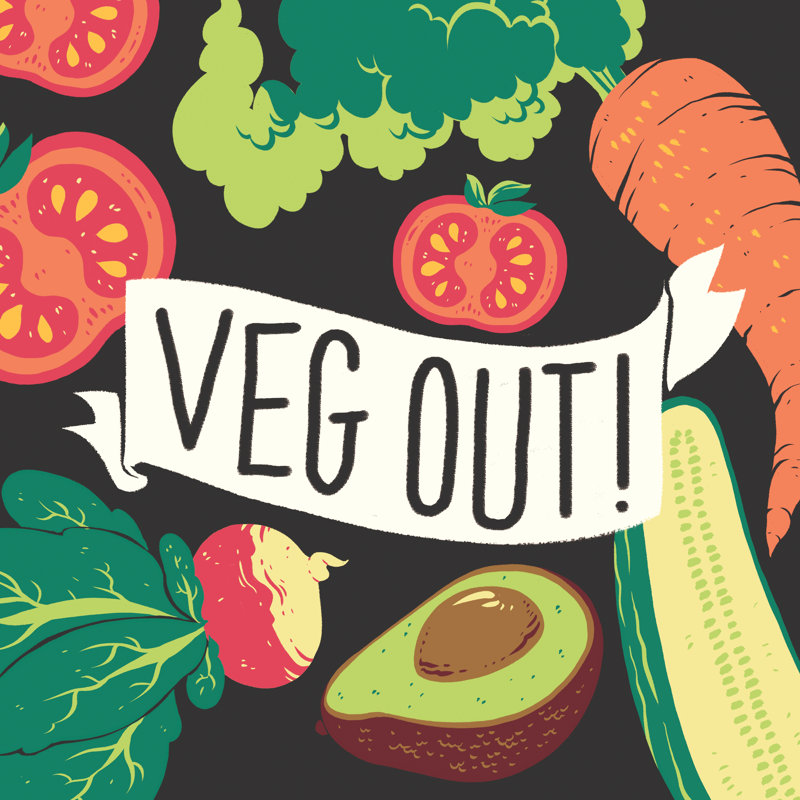 Eat Fresh Veggies by Cleonique Hilsaca - No Frame Print on Canvas, 30cm H x 30cm W x 3.8cm D