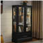 Vitrine lumineuse en verre avec tablettes réglables - Vitrine élégante à 2 portes et tiroir intégré, ampoule incluse - NOIR-1998458988