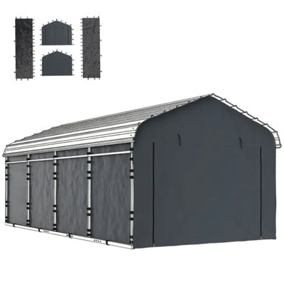 Panneau de remplacement pour abri d'auto 10 'x 15', porte latérale de l'abri d'auto imperméable Upf50 + avec porte à fermeture à glissière
