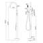 Robinet de baignoire autoportant 48,43 po à poignée simple moderne en acier inoxydable avec douche à main-134381402