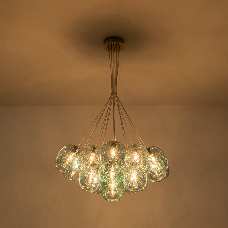 19-light Seeded Glass Cluster Bubble Chandelier