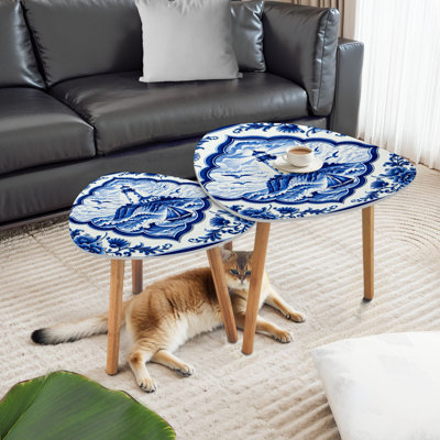 Ensemble de 2 tables basses gigognes Triangle